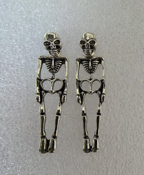 Halloween Earrings Skull Simulation Human Skeleton Detachable Stud Earrings