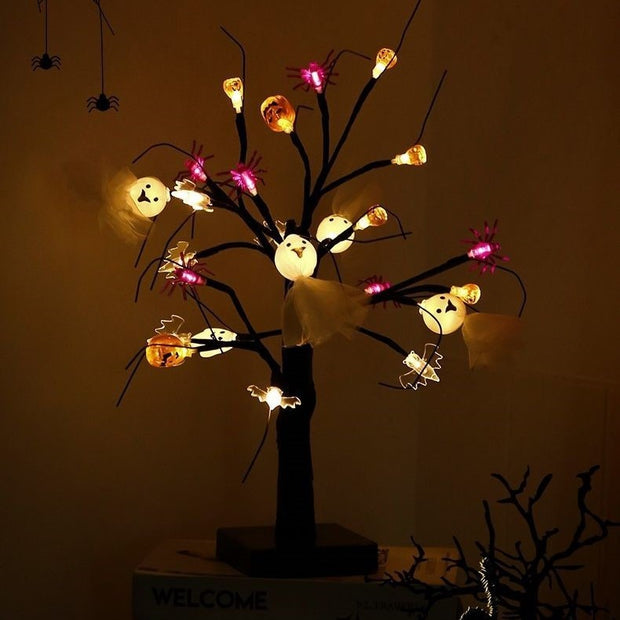Halloween  Festival Pumpkin Spider Ghost Tree Lights