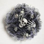 Halloween Black Mesh Skull Garland Party Layout Props